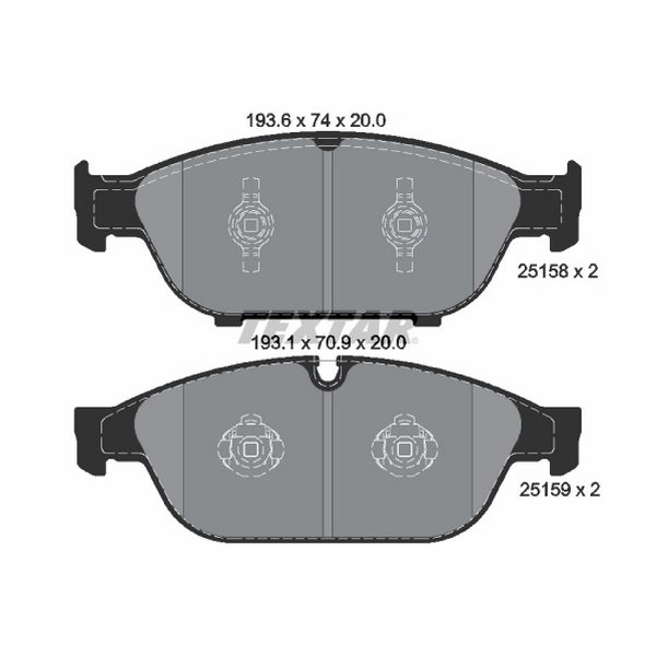Disc Brake Pad Set - Front for 2016-2017 Audi A7 (Textar 2515802)