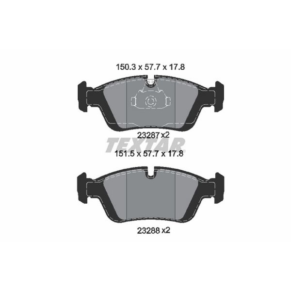 Disc Brake Pad Set - Front for 1992-2005 BMW 320i (Textar 2328702)