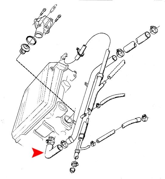 Engine Coolant Bypass Hose for 1985-1994 Saab 900 (URO Parts 7504624)
