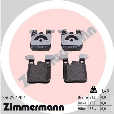 Disc Brake Pad Set - Rear for 2018 BMW 318i (Zimmermann 25029.170.1)